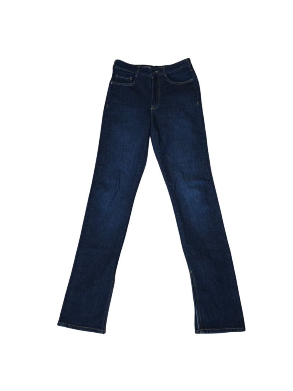 Pilcro Womens Dark Wash Bootcut Jeans Stretch Slit Hem Size 27 Blue Cotton Blend